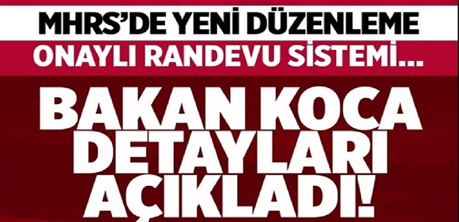 Bakan Koca'dan MHRS Açıklaması